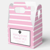 Roze en zwarte hangover-hulpkit bedankdoosjes (Geopend)