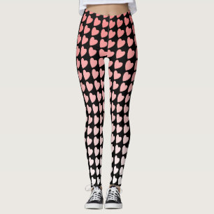 Roze en zwarte heartpatroongradiënt meisje leggings