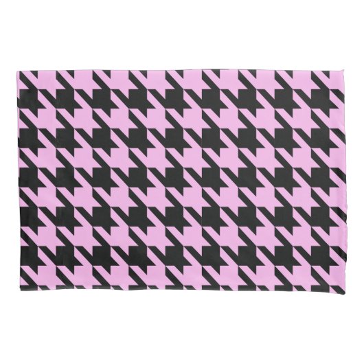 Roze en zwarte hond kussensloop (Voorkant-Links)