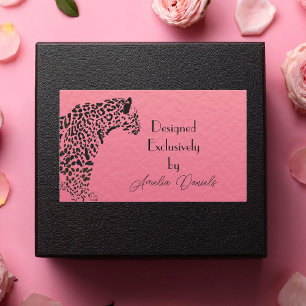 Roze en zwarte jaguar exclusief ontworpen door rechthoekige sticker