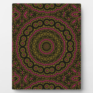 Roze en zwarte Kaleidoscoop Fotoplaat