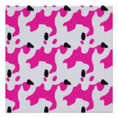 Roze en Zwarte Koe Print Pattern Perfect Poster (Voorkant)