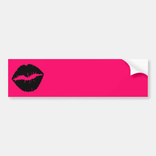 Roze en Zwarte Kus Bumpersticker
