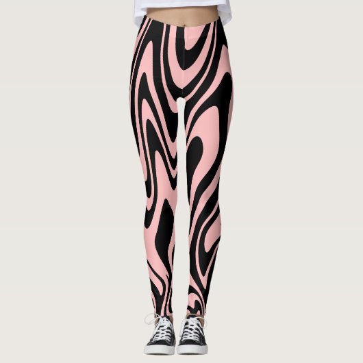 Roze en zwarte Leggings (Voorkant)
