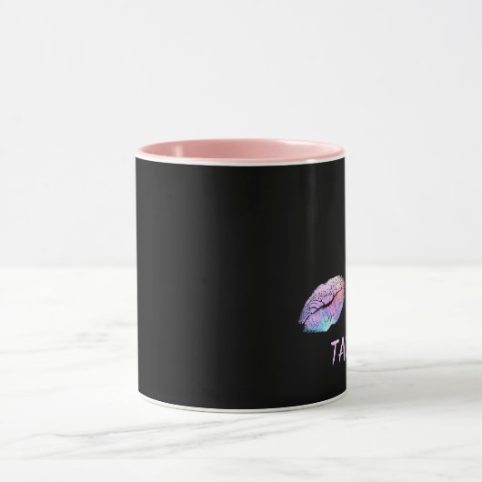 Roze en zwarte lipstick afdrukken mok (Midden)