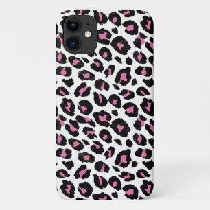 roze en zwarte luipaard iPhone 11 hoesje