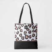 Roze en zwarte luipaard Patroon met Monogram Tas (Voorkant)
