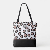 Roze en zwarte luipaard Patroon met Monogram Tas (Achterkant)