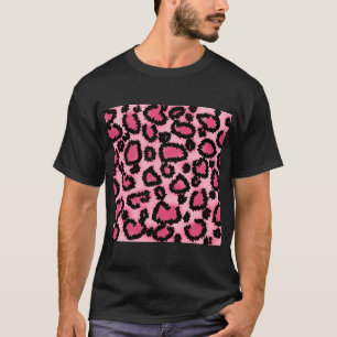 Roze en zwarte luipaard printpatroon. t-shirt