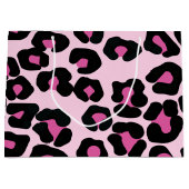 Roze en zwarte luipaard printplaat groot cadeau B Groot Cadeauzakje (Voorkant)