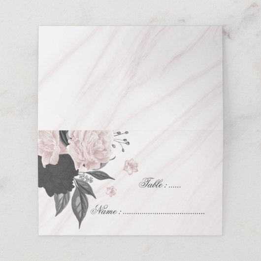 roze en zwarte marmer (Buitenkant ongevouwen)