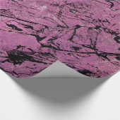 roze en zwarte marmer abstract ontwerp cadeaupapier (Hoek)