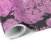 roze en zwarte marmer abstract ontwerp cadeaupapier (Rol Hoek)