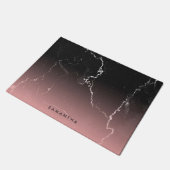 Roze en zwarte marmer deurmat (Schuin)