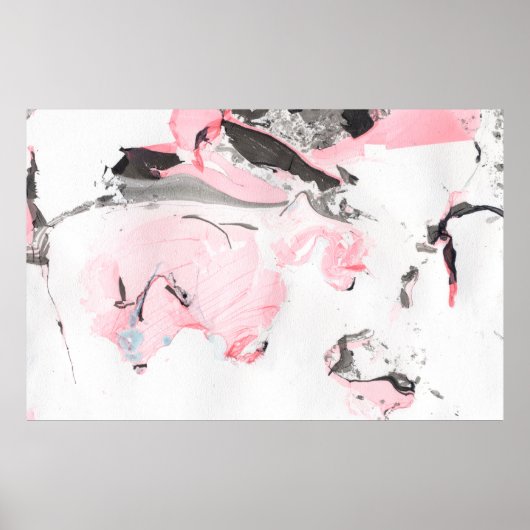 Roze en zwarte marmer. Handtekening Poster (Voorkant)