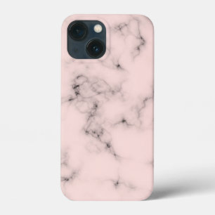 Roze en zwarte, marmer look iPhone draagtas 13 Mini Hoesje