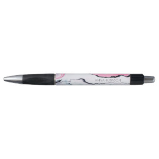 Roze en zwarte marmer pen