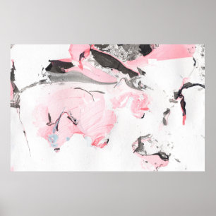 Roze en zwarte marmer textuur. Handtekening Poster
