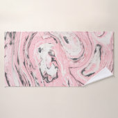 Roze en zwarte marmer textuur. Moderne abstracte b Badhanddoek (Badhanddoek)