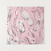 Roze en zwarte marmer textuur. Moderne abstracte b Wandkleed (Voorkant (horizontaal))