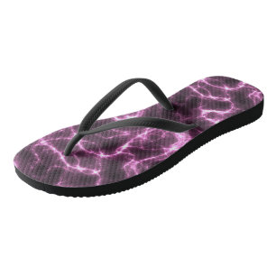 roze en zwarte marmeren spiraal abstract teenslippers