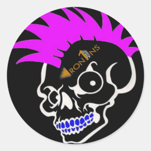 Roze en zwarte molen ronde sticker