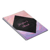 Roze en zwarte monogram notitieboek (Rechterzijde)