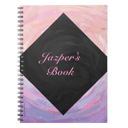 Roze en zwarte monogram notitieboek (Voorkant)