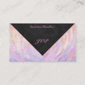 Roze en zwarte monogram visitekaartje (Achterkant)