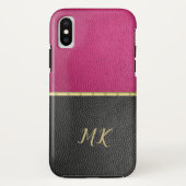 Roze en zwarte monogrammed iPhone / iPad case (Achterkant)