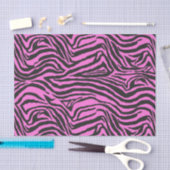 Roze en zwarte neonzebra Afdrukontkoppeling Tissuepapier (Craft)