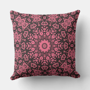 Roze en zwarte ornamenten sjaal patchwork sjaal buitenkussen