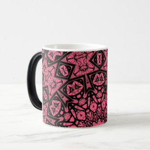 Roze en zwarte ornamenten sjaal patchwork sjaal magische mok