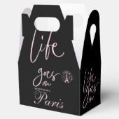 Roze en zwarte parijs bedankdoosjes (Geopend)