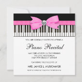 Roze en zwarte pianotoetsen Overweging Uitnodiging (Achterkant)