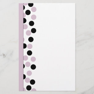 Roze en zwarte Polka Dot Briefpapier
