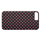 roze en zwarte polka-stippen Case-Mate iPhone case (Achterkant (Horizontaal))