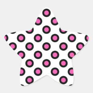 roze en zwarte polka stipproducten ster sticker