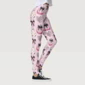 Roze en zwarte pompoenen, spoken Halloween Legging (Rechts)