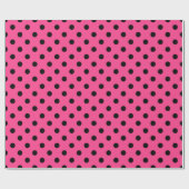 Roze en zwarte pooldots cadeaupapier (Vlak)