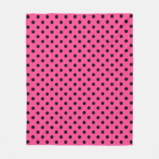 Roze en zwarte pooldots fleece deken (Voorkant)