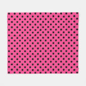 Roze en zwarte pooldots fleece deken (Voorkant (Horizontaal))