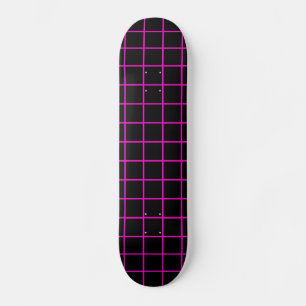 Roze en zwarte rasterpatroon skateboarddek skateboard