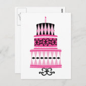 Roze en zwarte ring briefkaart (Voorkant / Achterkant)