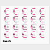 Roze en zwarte ring ronde sticker (Vel)
