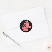 Roze en Zwarte Roller Derby Schaats Sticker (Envelop)