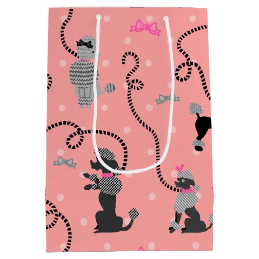 Roze en zwarte roze roze roze roodroze roestpatroo medium cadeauzakje (Achterkant)