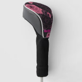 Roze en zwarte Rozen Gothic Golfheadcover (Schuin)