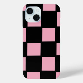 Roze en Zwarte Rut iPhone 15 Hoesje