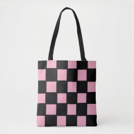 Roze en Zwarte Rutentas Draagtas